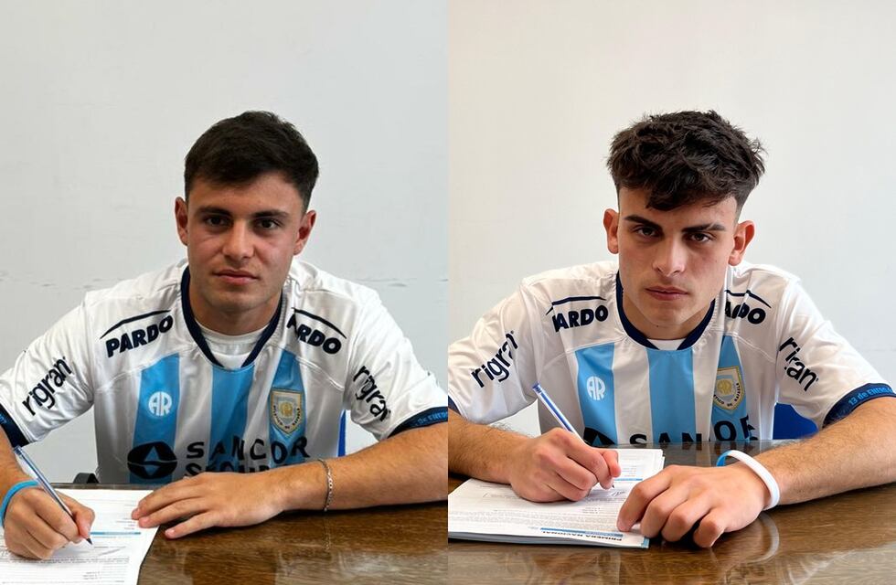 Lisandro Merlino y Enzo Wuattier firmaron sus primeros contratos con Atlético de Rafaela