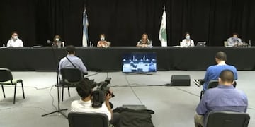 El Comité de Crisis de la provincia de San Luis anunció en conferencia de prensa que se declaró la alerta sanitará máxima por la circulación en la provincia de la cepa de Manaos. Gentileza ANSL