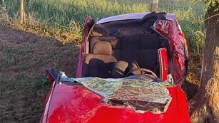 El auto que sufrió el accidente fatal en la ruta 70.