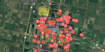 Mapa interactivo de reclamos de Juan Senn