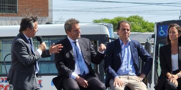 Sergio Massa en su visita a Córdoba, en la presentación de la SUBE. Foto: Corresponsalía