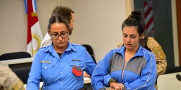 Brenda Agüero en el juicio por las muertes de bebés en el Hospital Neonatal en los Tribunales II de Córdoba. (Pedro Castillo / La Voz)