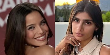 ¡El crossover menos pensado! Emilia Mernes posó junto a Mia Khalifa y un detalle se hizo viral