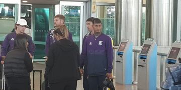 El "Sicario" Juan Carlos Portillo viajó con la delegación y estaría entre los once de Talleres para la visita a Alianza Lima (Foto: @jluna_arrieta)