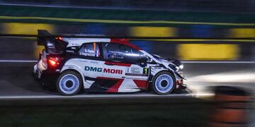 Ogier (Toyota), en acción durante el shakedown en Monza. El francés busca su octavo título.