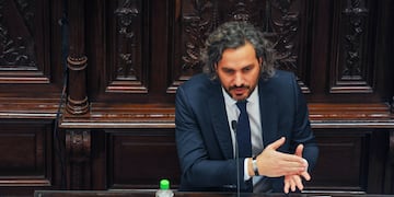 Santiago Cafiero, Jefe de Ministros de la nación, en el Senado.