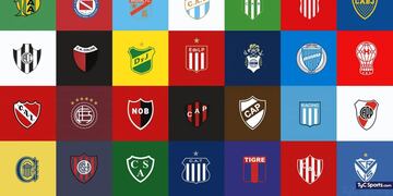 Escudos del fútbol argentino.