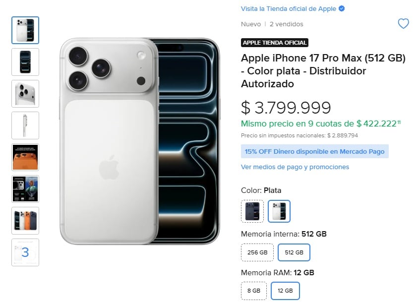 El nuevo iPhone 17 que se consigue en Mercado Libre