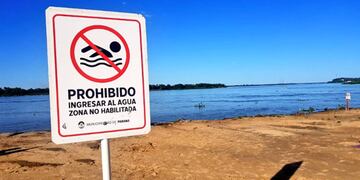 No está autorizado el ingreso al río en los balnearios Thompson, Municipal y Bajada Grande.