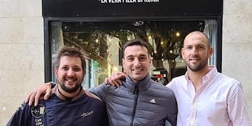 Matías Providenti, Lionel Scaloni y Lucas Avendaño