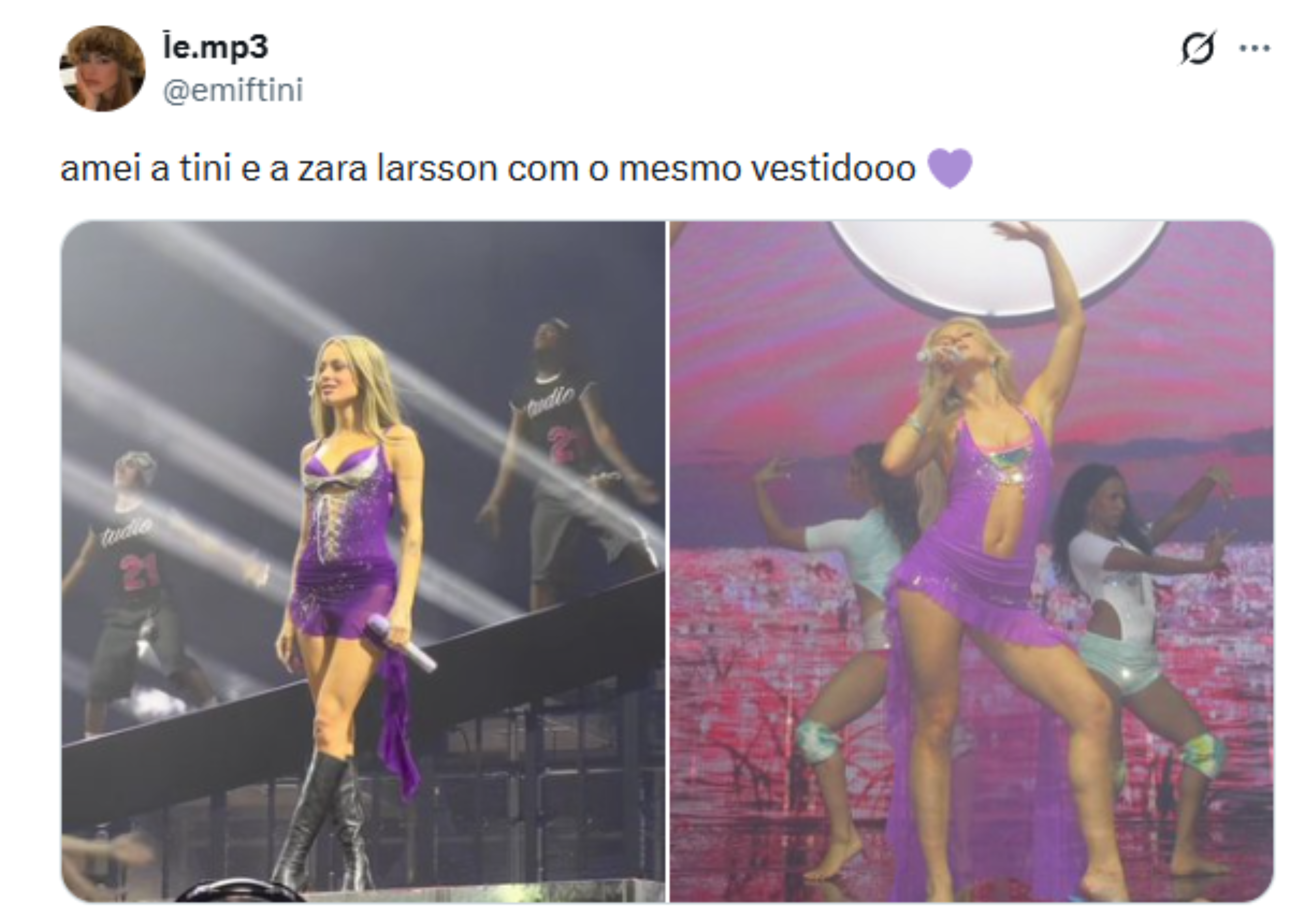 Tini y Zara usando un vestuario similar.