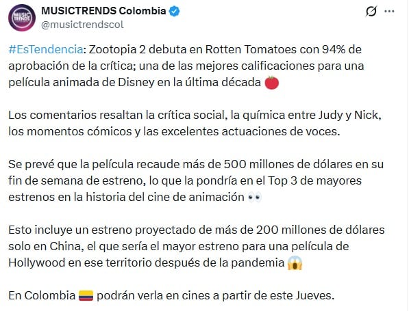 Zootopia 2 se proyecta como uno de los mayores éxitos del 2025.