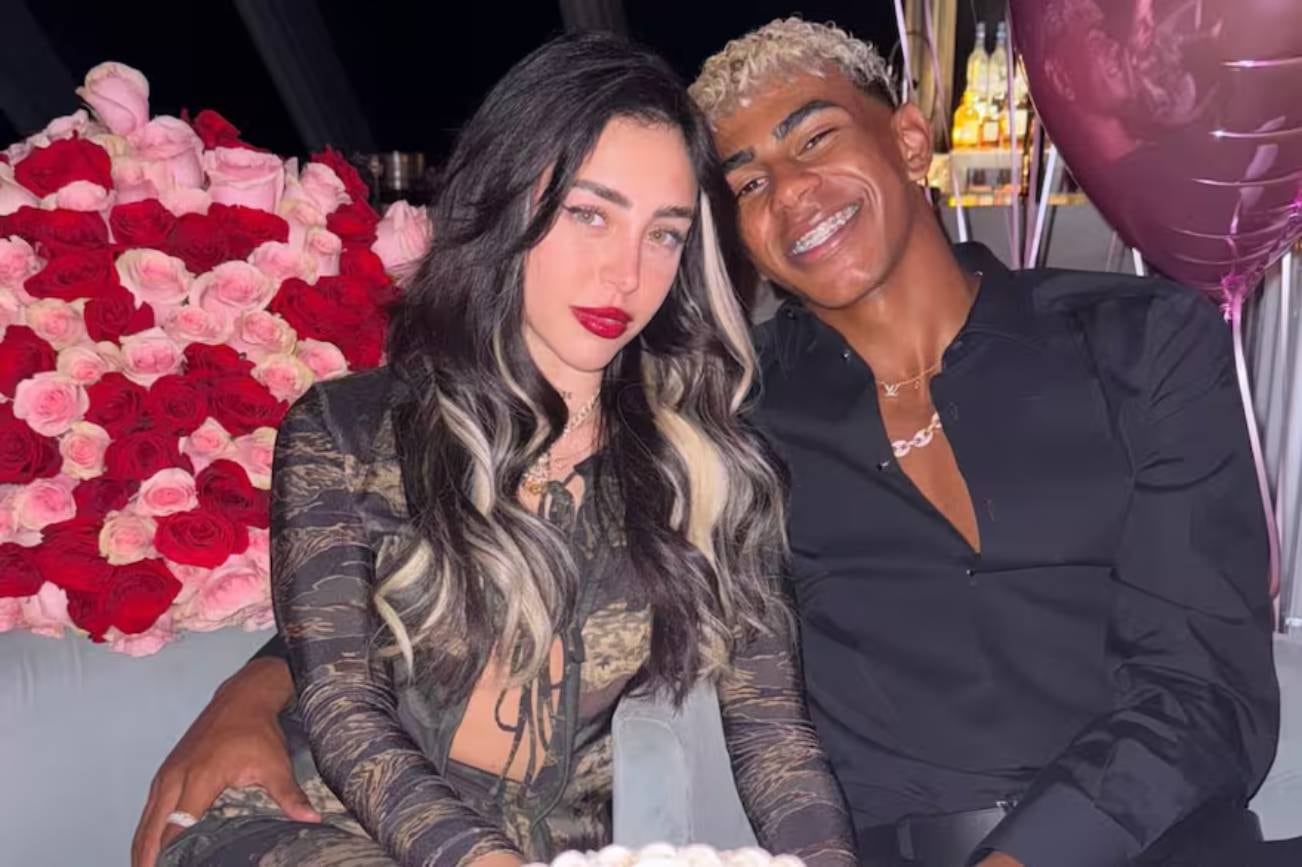 Nicki Nicole y Lamine Yamal, juntos en el 25° cumpleaños de la cantante rosarina. (Instagram @lamineyamal)