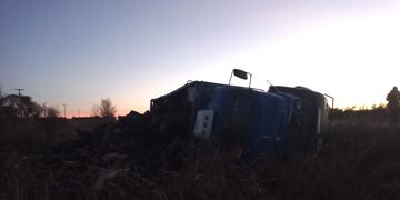 Vuelco sobre ruta 15