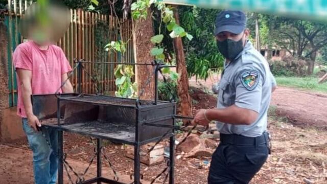 La Policía de Puerto Iguazú recuperó una parrilla robada de un predio de cabañas