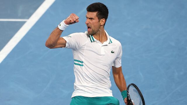 El serbio Novak Djokovic clasificó a la final del Australian Open 2021 tras derrotar al ruso Aslan Karatsev. (Brandon MALONE / AFP)