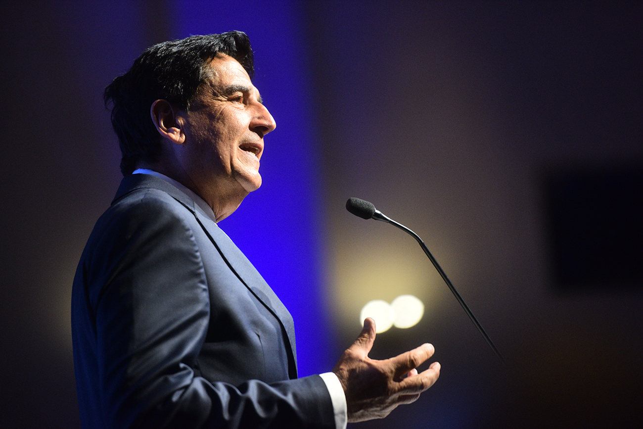 Patricia Bullrich presenta a Carlos Melconian como su referente en economía. (Pedro Castillo / La Voz)