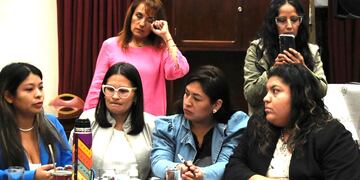 Legisladoras y dirigentes, reunidas para comenzar a trabajar en torno al 37° Encuentro de Mujeres y Disidencias que se realizará en Jujuy en octubre.