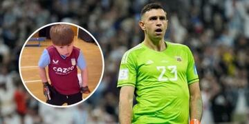 Idénticos: el hijo del Dibu Martínez fue elegido “mejor jugador” y bailó como su papá para celebrar.