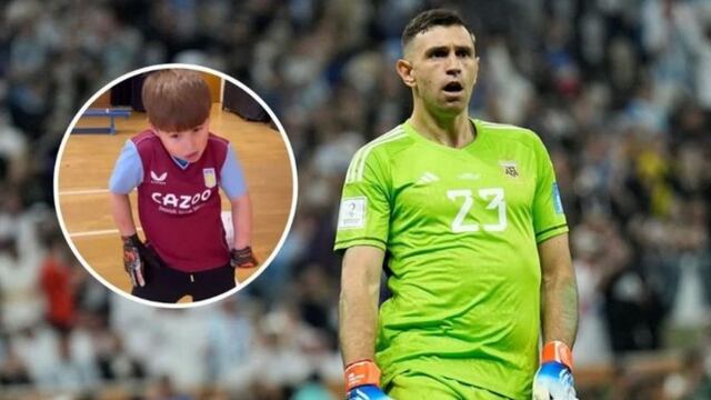 Idénticos: el hijo del Dibu Martínez fue elegido “mejor jugador” y bailó como su papá para celebrar.