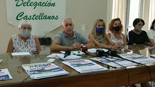 Conferencia de prensa de AMSAFE Castellanos por los paros docentes