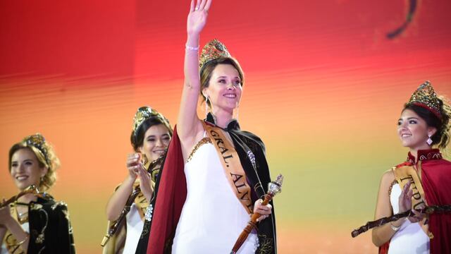 Carolina Sendra, reina de General Alvear, durante la elección en el anfiteatro Frank Romero Day.