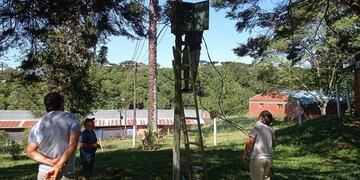 Realizan reposición de cableado eléctrico en una escuela de San Pedro.
