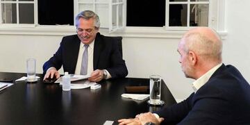 Juntos. Alberto Fernández y Horacio Rodríguez Larreta. (Presidencia)