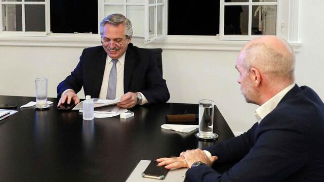 Juntos. Alberto Fernández y Horacio Rodríguez Larreta. (Presidencia)