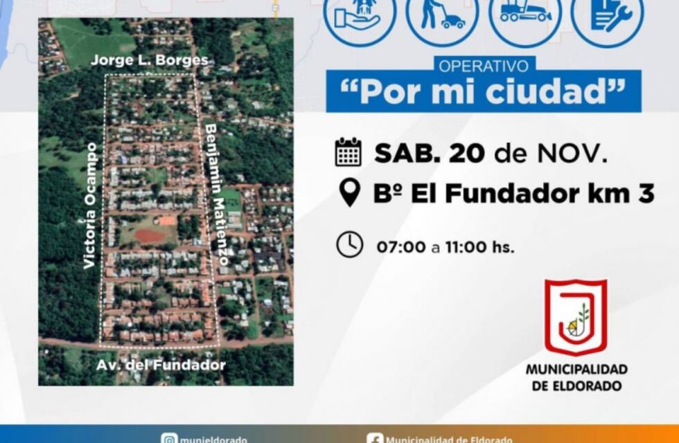 Eldorado: el “Operativo por mi Ciudad” está previsto para este sábado en el barrio El Fundador