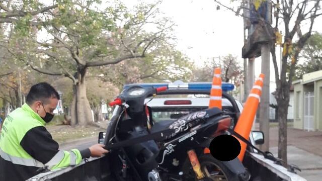 Moto retenida por la Municipalidad de Rafaela