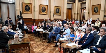 Plenario de comisiones en el Senado para dictaminar sobre la boleta única de papel (La Voz)