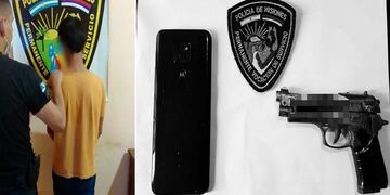 Fueron detenidos tras robar un celular a punta de pistola en Jardín América.