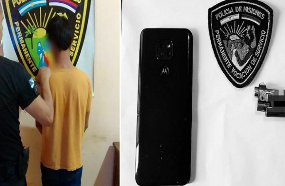 Fueron detenidos tras robar un celular a punta de pistola en Jardín América