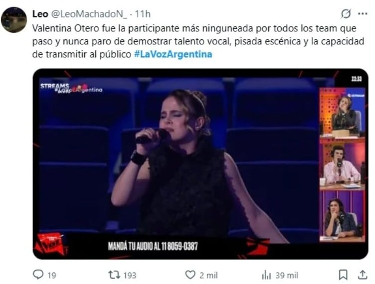 ¿Odian a las mujeres? La polémica eliminación de Valentina Otero que desató una ola de críticas contra La Voz Argentina