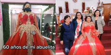La abuela que festejó sus 15 a los 60 años.