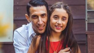 Mía, la hija de Ángel Di María y Jorgelina Cardoso que tiene 11 años.