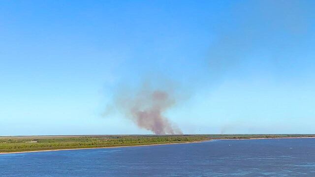 La huella del fuego en el Delta pudo verse con claridad desde los edificios de la costanera central.