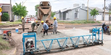 pavimento en barrio 20 de junio