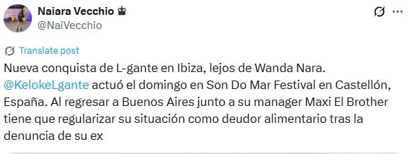 L-Gante con problemas legales en Argentina.