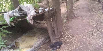 La mujer vive en un pozo con sus dos hijos luego de que vendieran su casa sin su consentimiento.