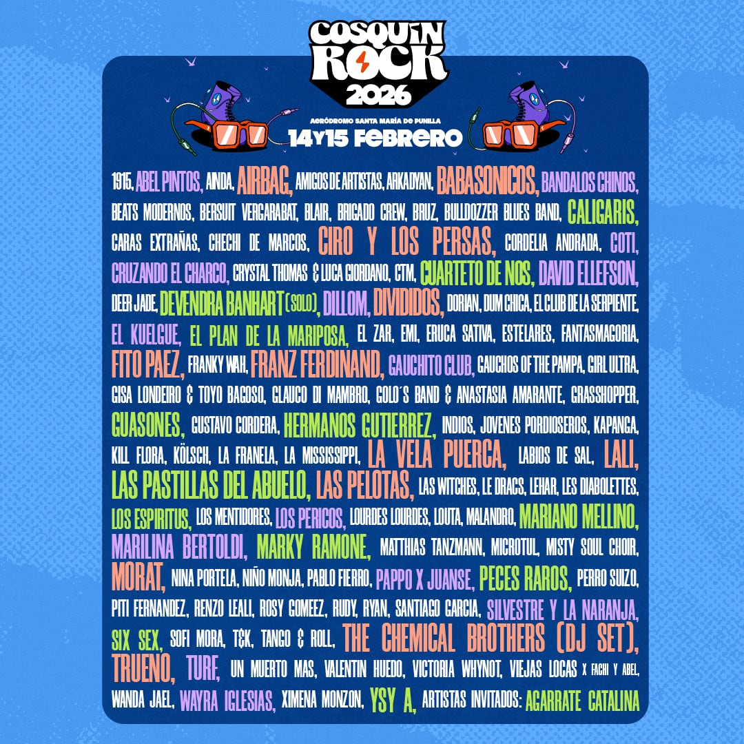 Cosquín Rock 2026 anunció el line up completo y hay grandes sorpresas: qué artistas internacionales se suman al festival