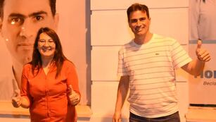 Juan Argañaraz, Mónica Becla y Delvis Bodoira, en su bunker