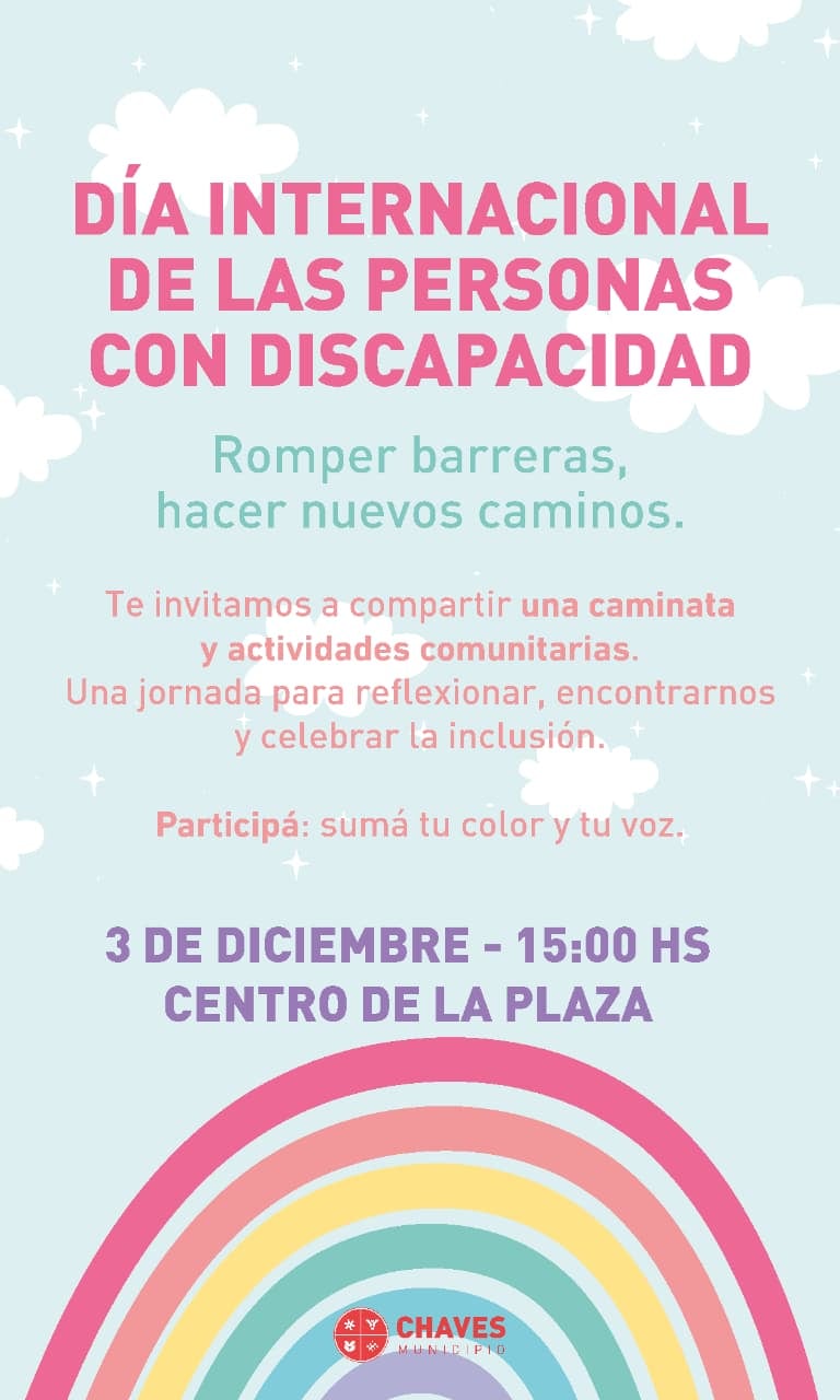 Chaves Municipio invita a la comunidad a participar del Día Internacional de las Personas con Discapacidad