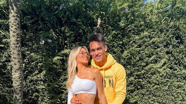 Agustina Gandolfo y Lautaro Martínez hicieron jueguitos con la pelota.