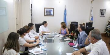 Reunion entre el Ministro de Salud Luis Medina ruiz y de Educacion , Susana Montaldo.