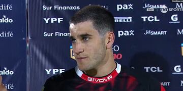 Gol, triunfo... y título: Gregorio Rodríguez anotó el 2 a 1 para Instituto ante Gimnasia. Hace pocos días, se recibió de Licenciado en Administración (Captura de pantalla).