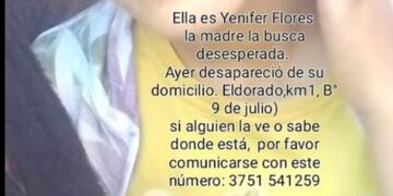 Desesperada búsqueda de una niña en Eldorado.
