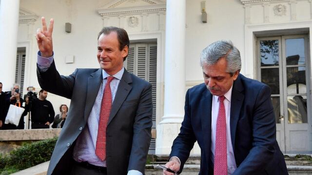 Gustavo Bordet acompañó a Alberto Fernández en el acto en la cancha de Defensores de Belgrano