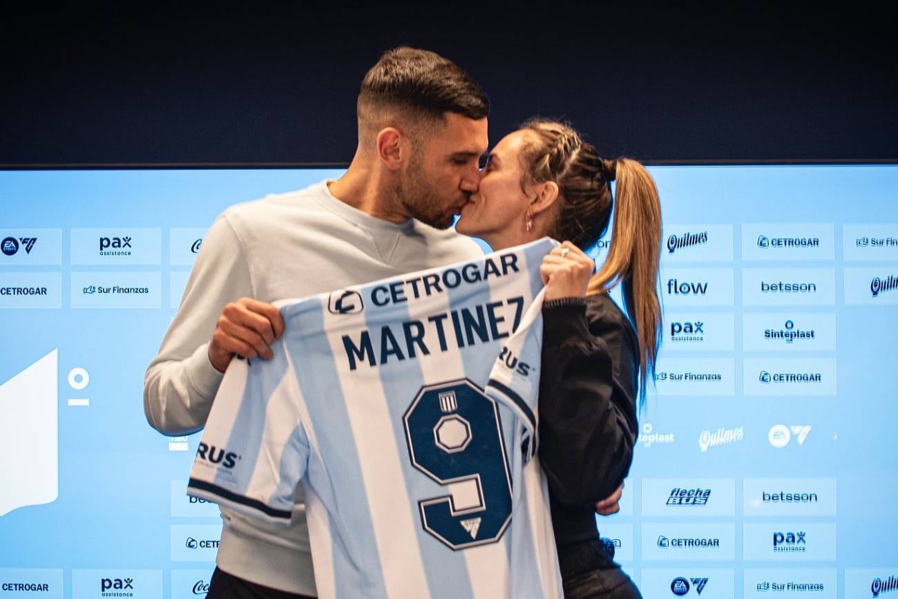 Maravilla Martínez junto a su esposa (Racing)